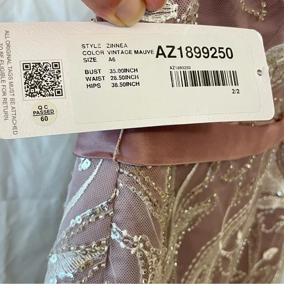 NWT Azazie "Zinnia" Bridesmaid Party Formal Embroidered Sequence Midi Dress Sz 6 - Picture 6 of 11